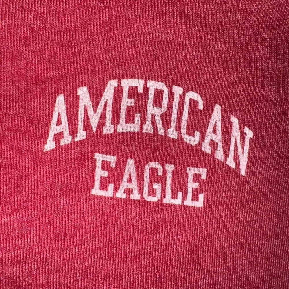Women’s Crop American Eagle red zip up hoodie Size XL #americana - Picture 3 of 4
